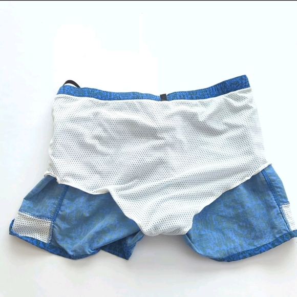 Patagonia Blue & Black Swim Shorts Trunks w Belt Size L - Picture 9 of 11